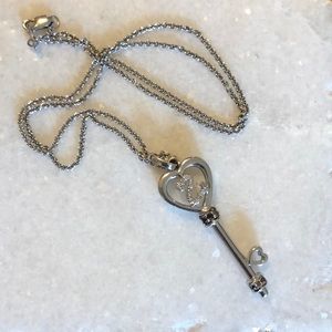 Open Hearts Key Necklace